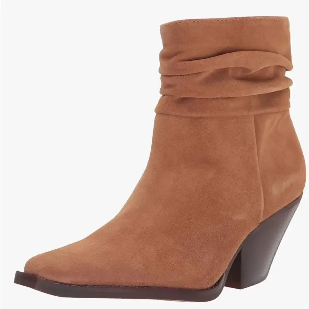 Revolve Vince Camuto Nerlinji Leather Suede Slouch Ankle Western Boot NWOT